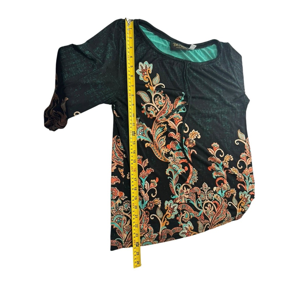 Bob Mackie Shirt Top Blouse Womens Size M Artsy Mature Grandmacore Paisley - Picture 5 of 8